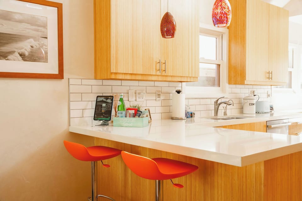 Kitchen bar with seating for two