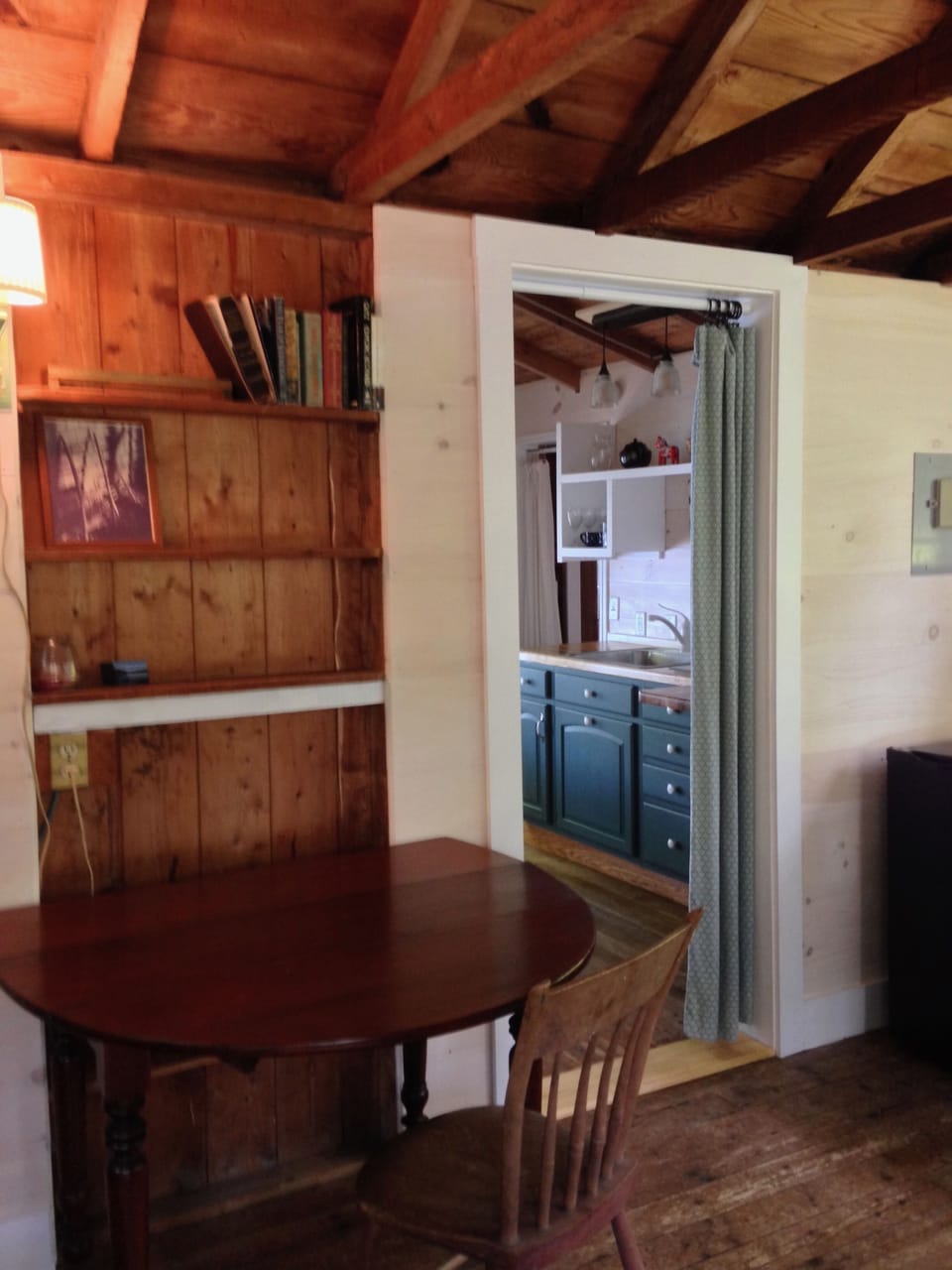 The dining area showing opening into the bedroom