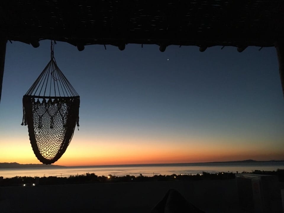 Beautiful sunset view from the rooftop hammock:)