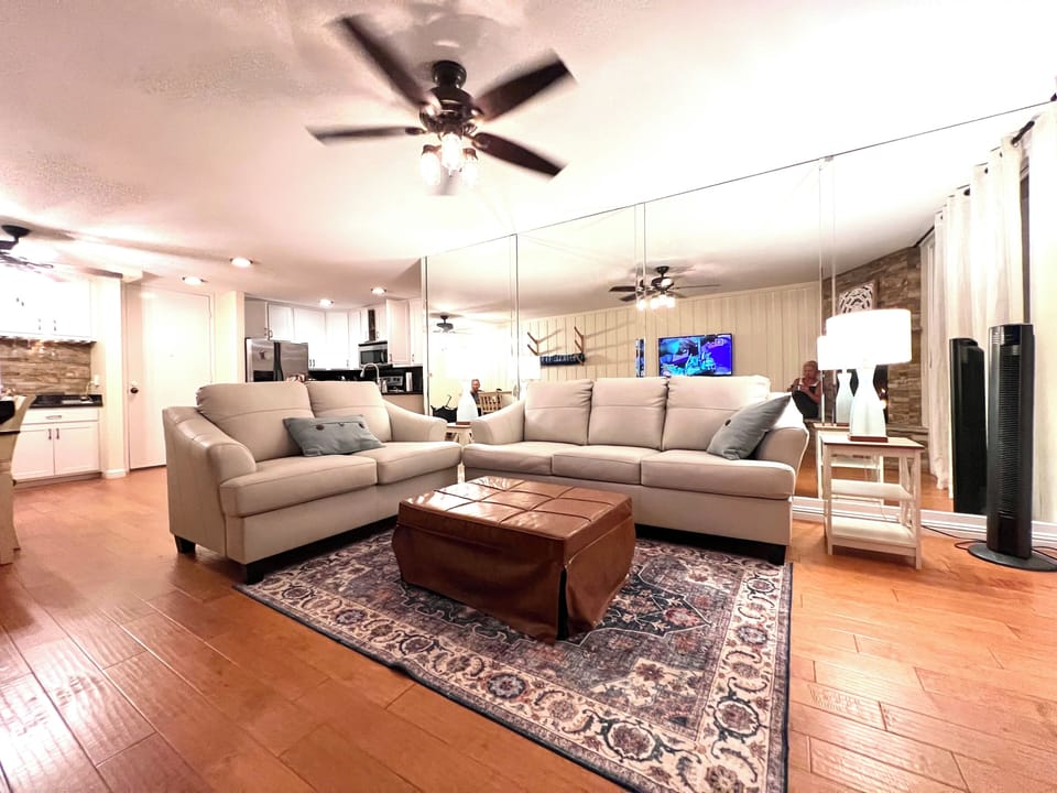 Brown ottoman we have 2 that convert to a twin size beds.