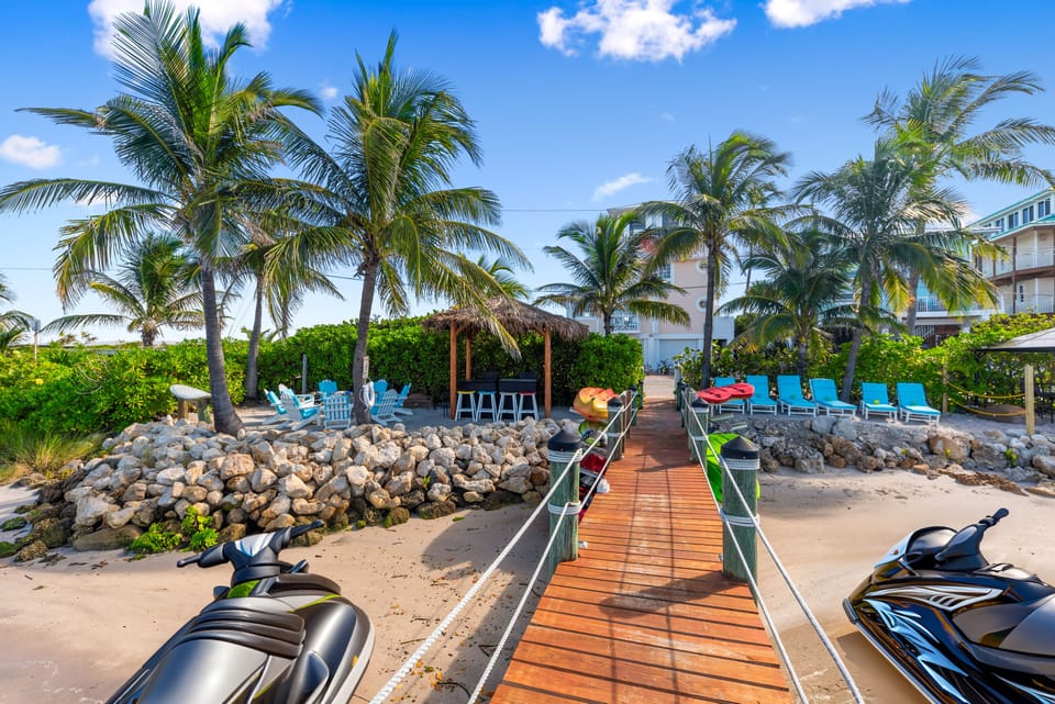 View from the private dock (note water toys). Jet Skis available too!