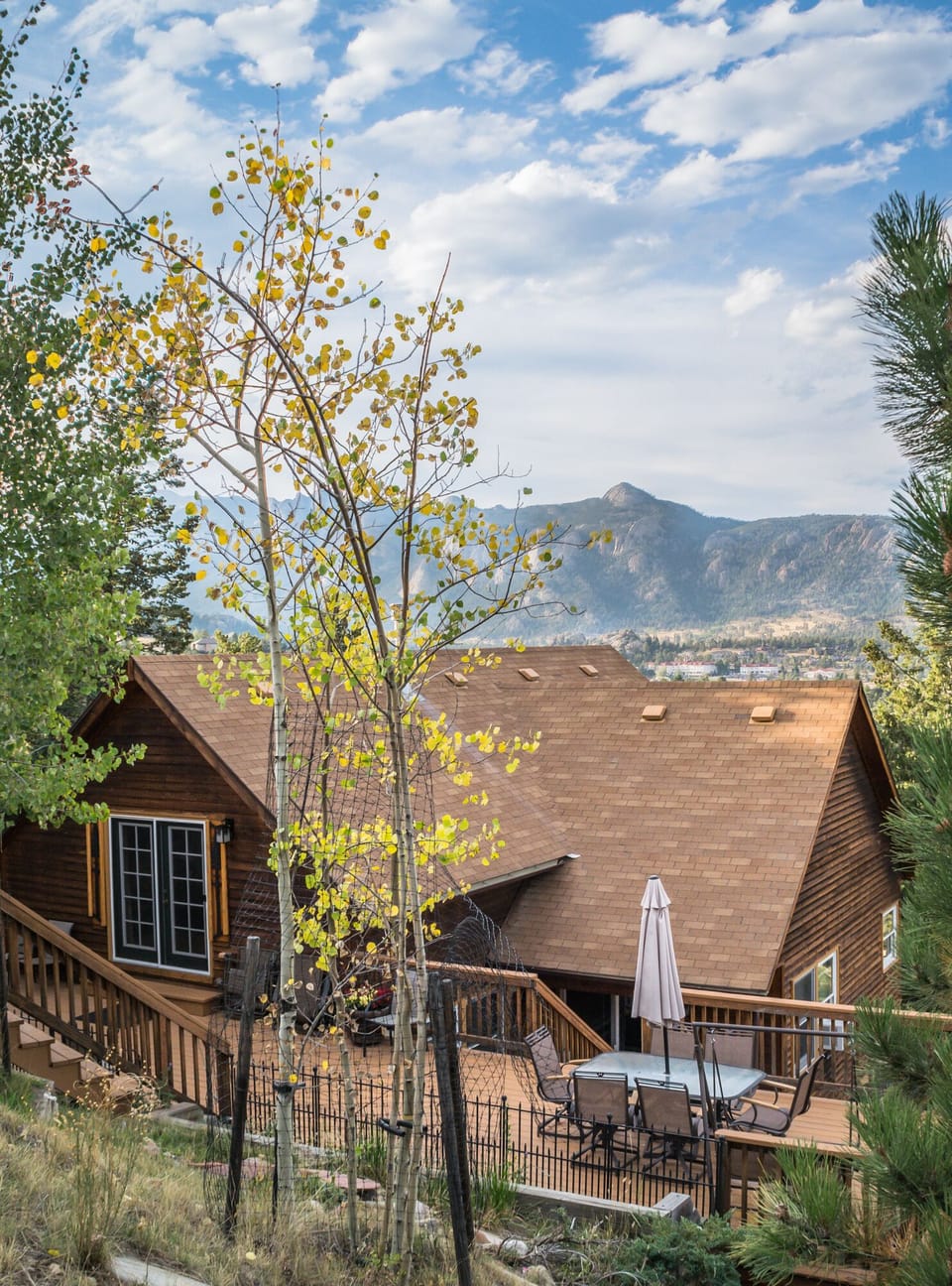 Estes Mountain Home. Stanley Hotel in background.