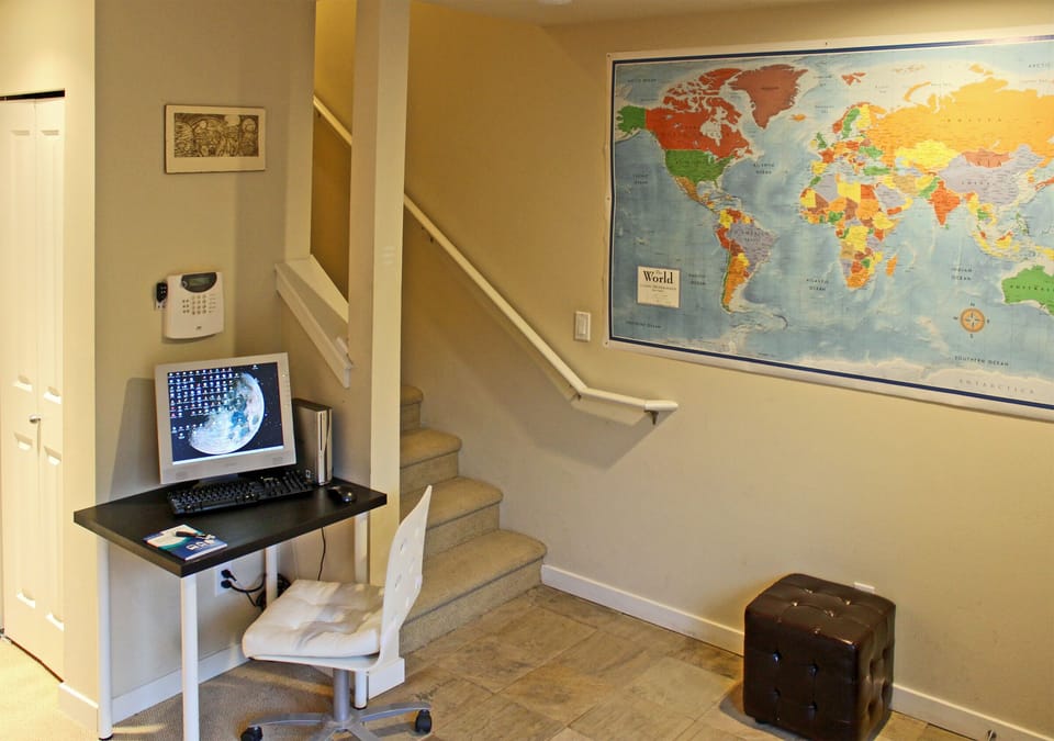 Vanity bathroom off the kitchen / living room
