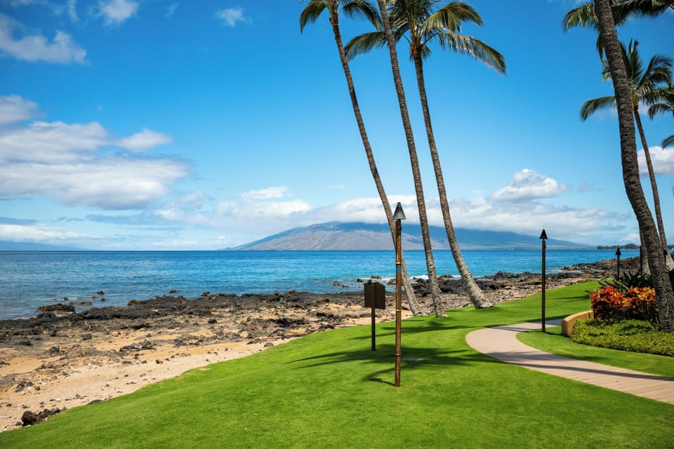 View on Lanai island from the back of Mana Kai.