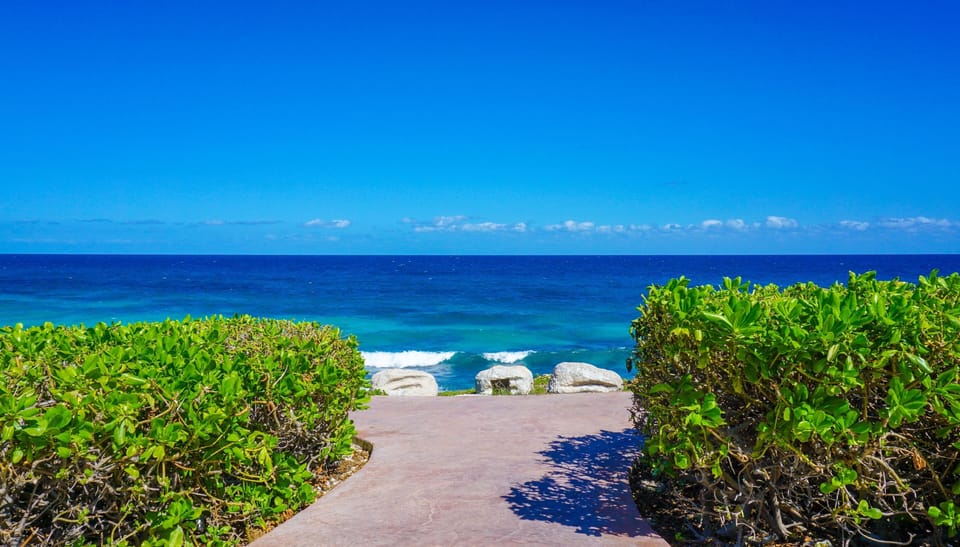 Entrance to walking path along Caribbean in front of our home