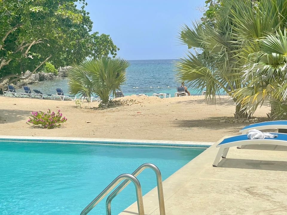Pool and private beach 