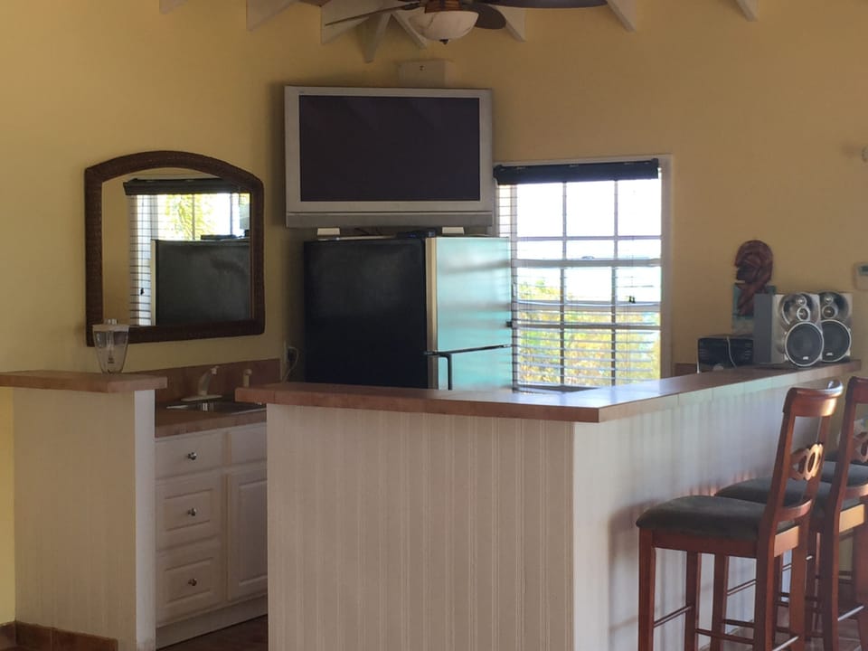 Separate kitchen area in the game room.