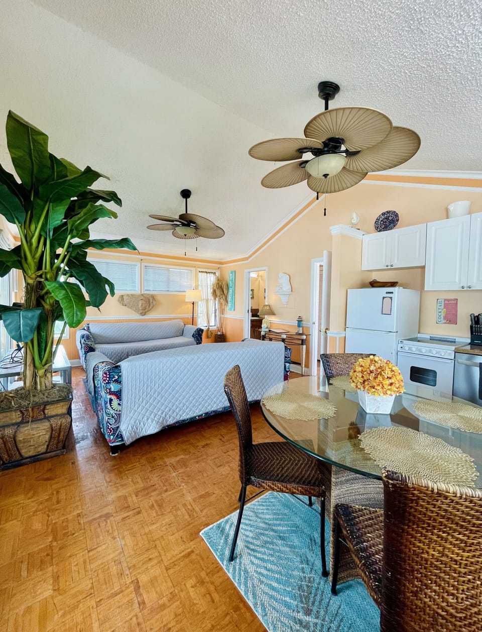 View as you enter the condo from the entry stairs. 