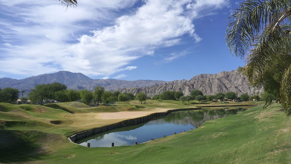 View from our back patio of  the Par 3, 13th green