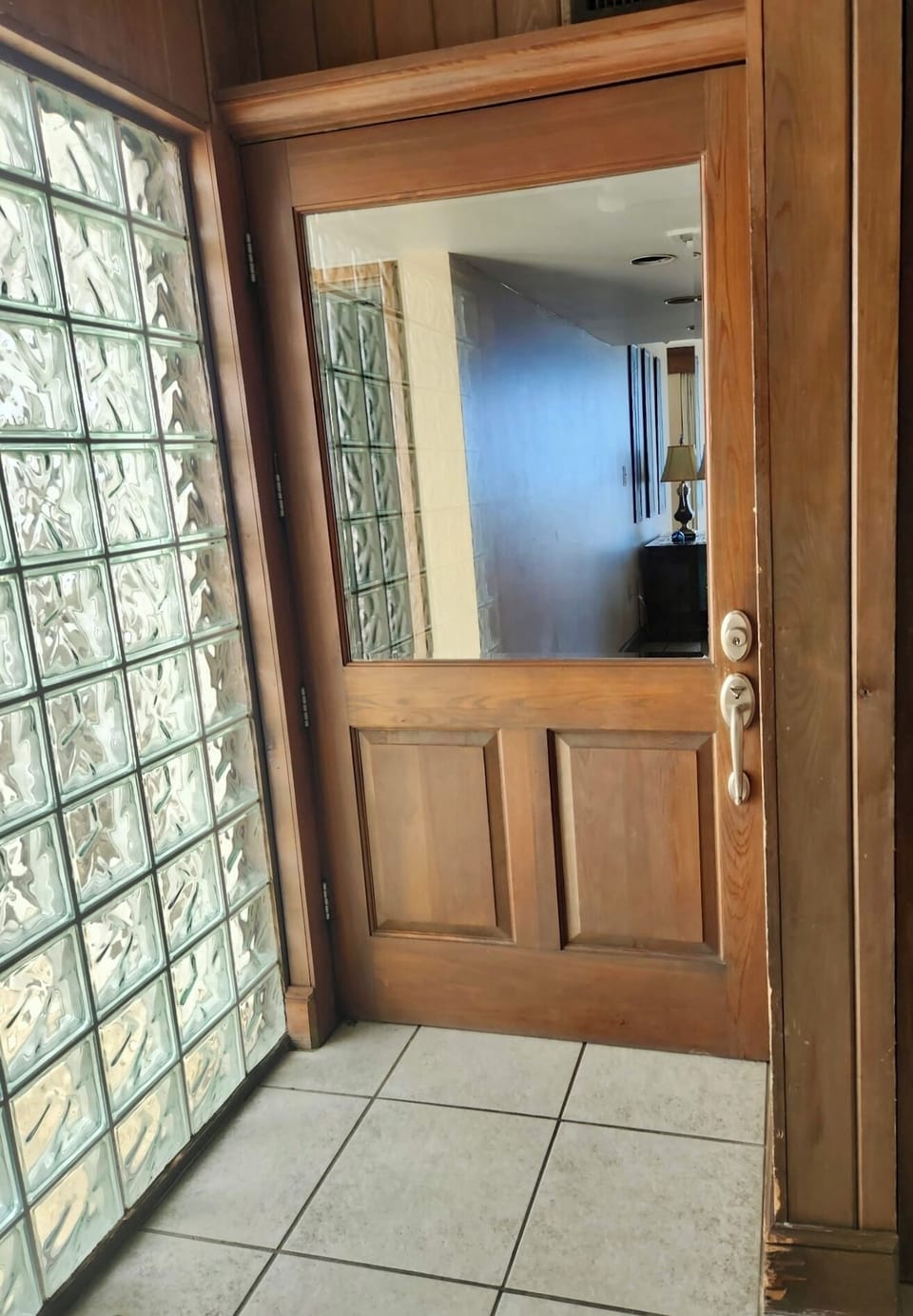 Rooftop Penthouse front door from private key elevator Rooftop Penthouse foyer.