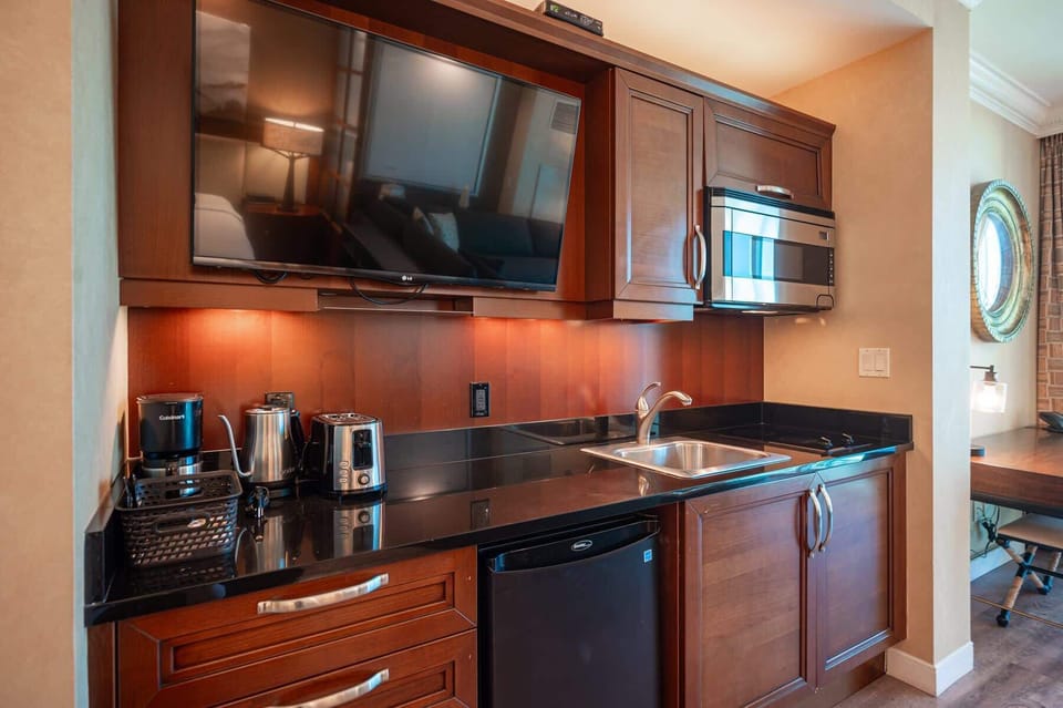 Kitchenette - microwave, mini fridge, sink, coffee maker, toaster