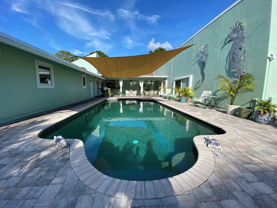 Very large deep salt water pool