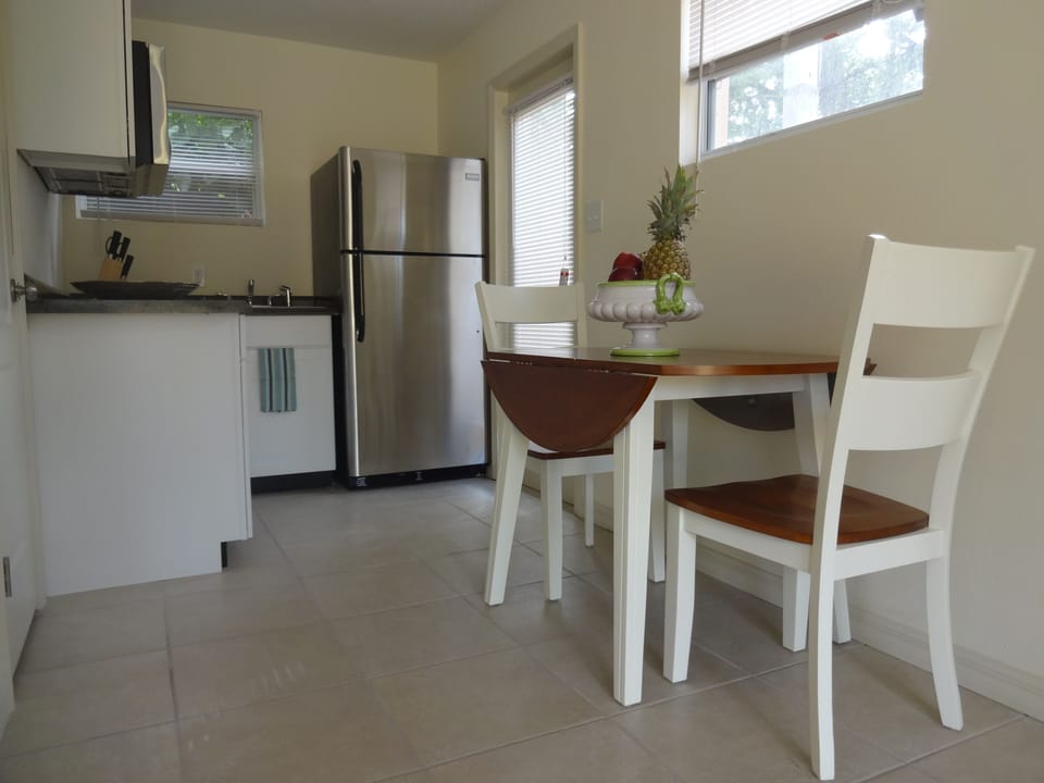 Your kitchen area with dining room table for 2