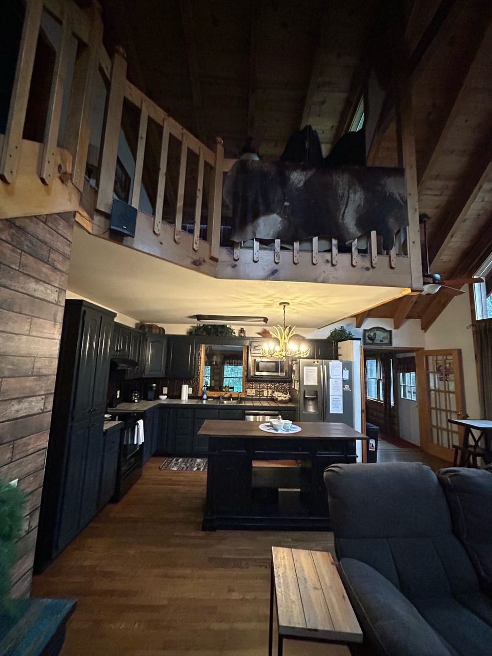 kitchen open to family room.