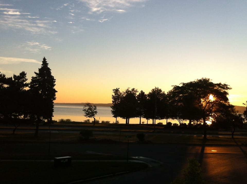 Sunrise out the front door.