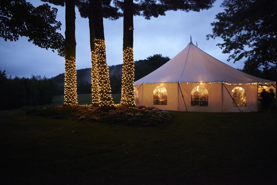 Wedding tent in front yard