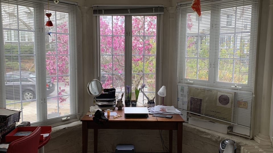 Office by the bay window