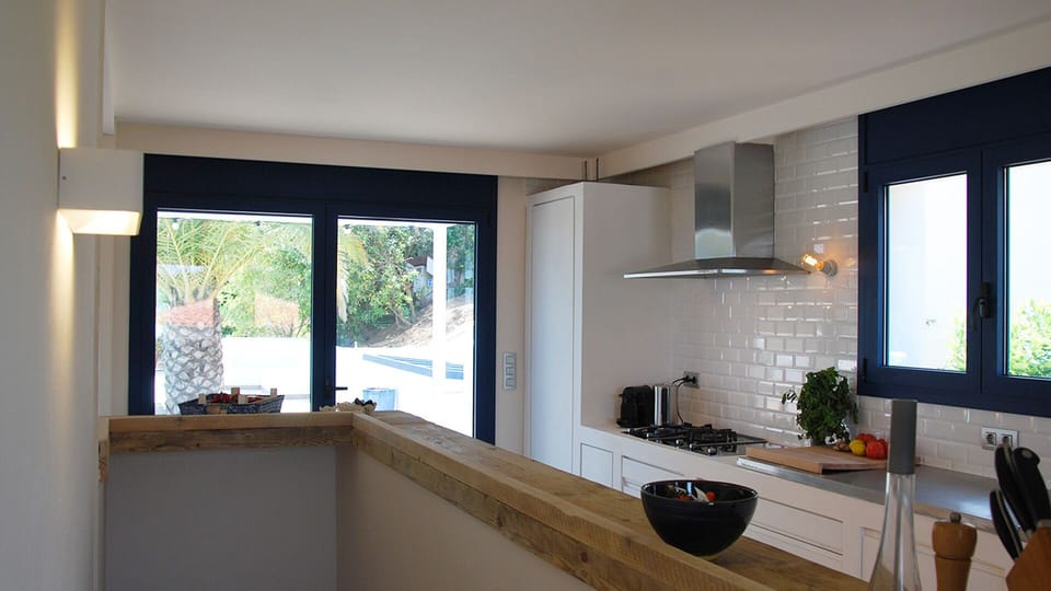 View through the kitchen to the terrace