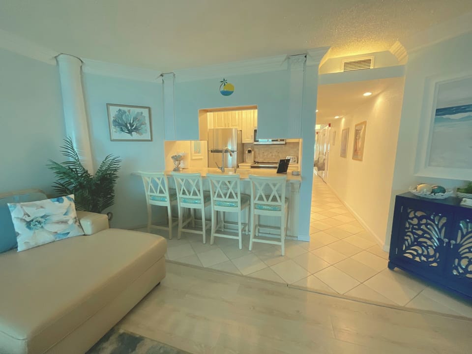 View of Kitchen from living area