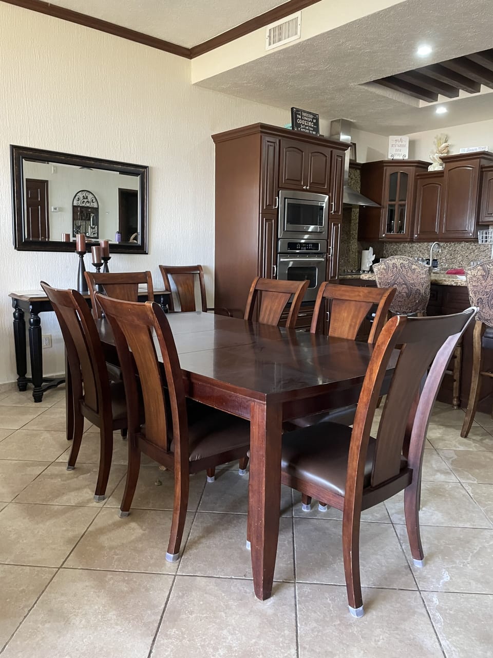 Seating for 8 at inside table. 
