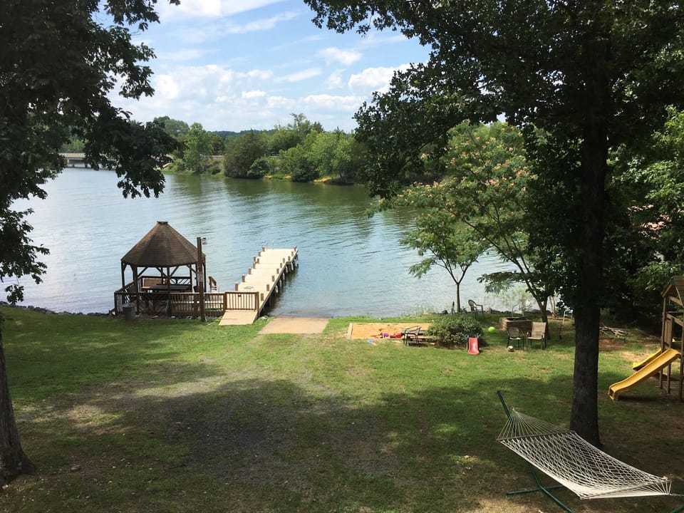 Deck View - Deck is huge, steps to water and hot tub deck on each side of deck