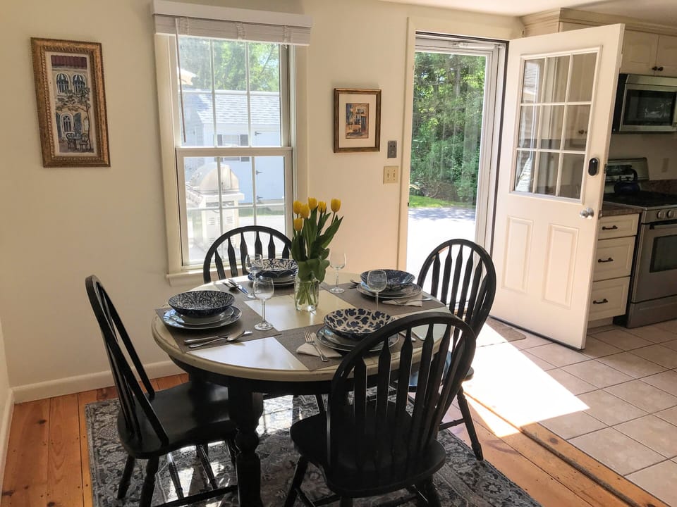 Dining area by the kitchen and deck