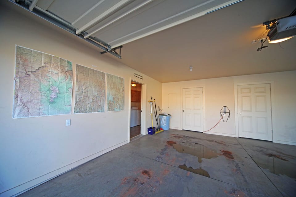 Two Car Garage with Maps for Planning your day trips!