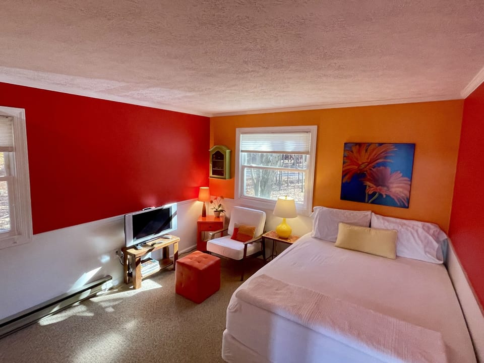 More Fun, Bright Colors ♥️ Premiere Lakefront Charm, 1 Queen Bed.  