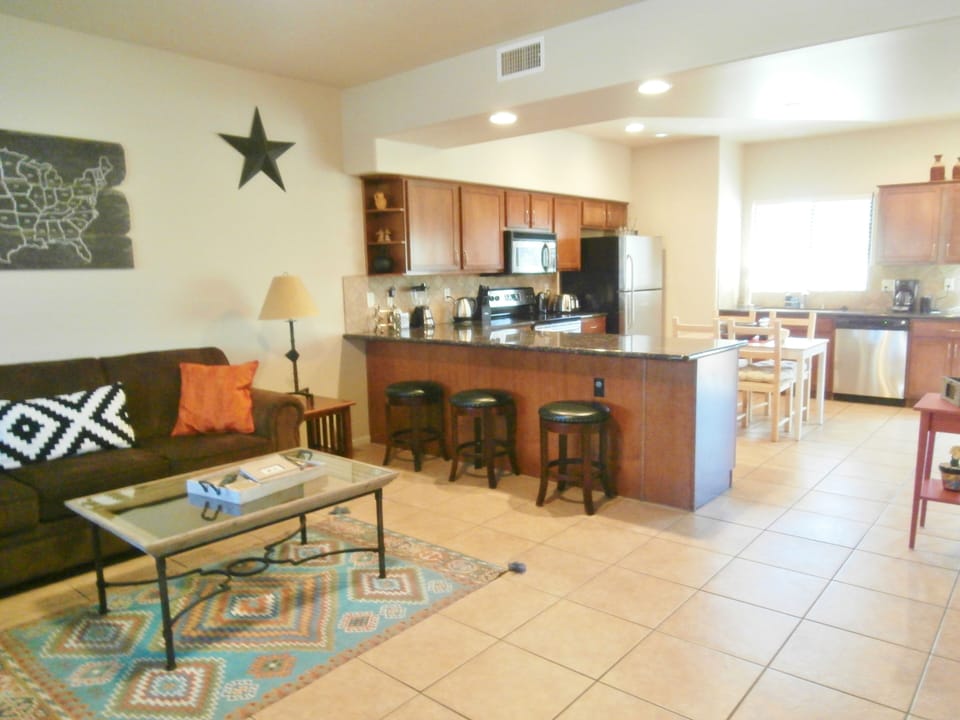 Spacious kitchen with dinning table
