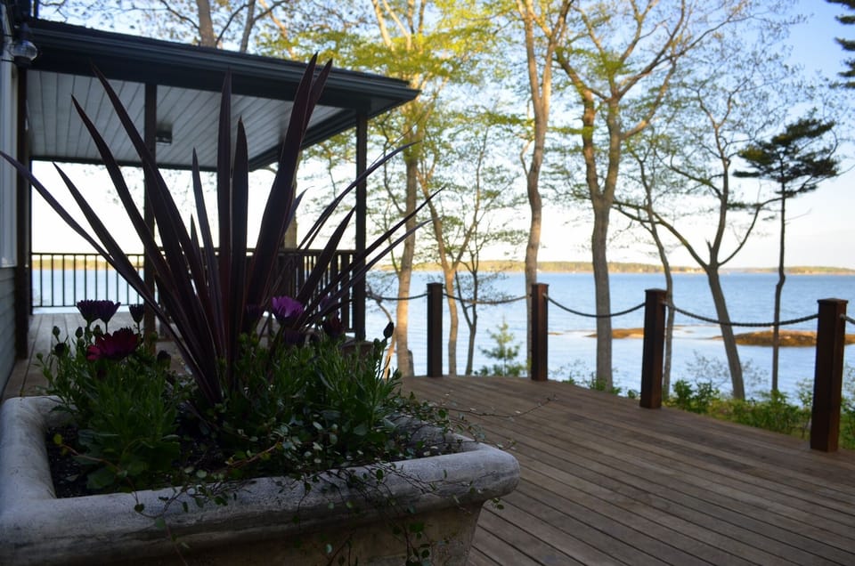 Spacious patios with gorgeous views for outside dining.