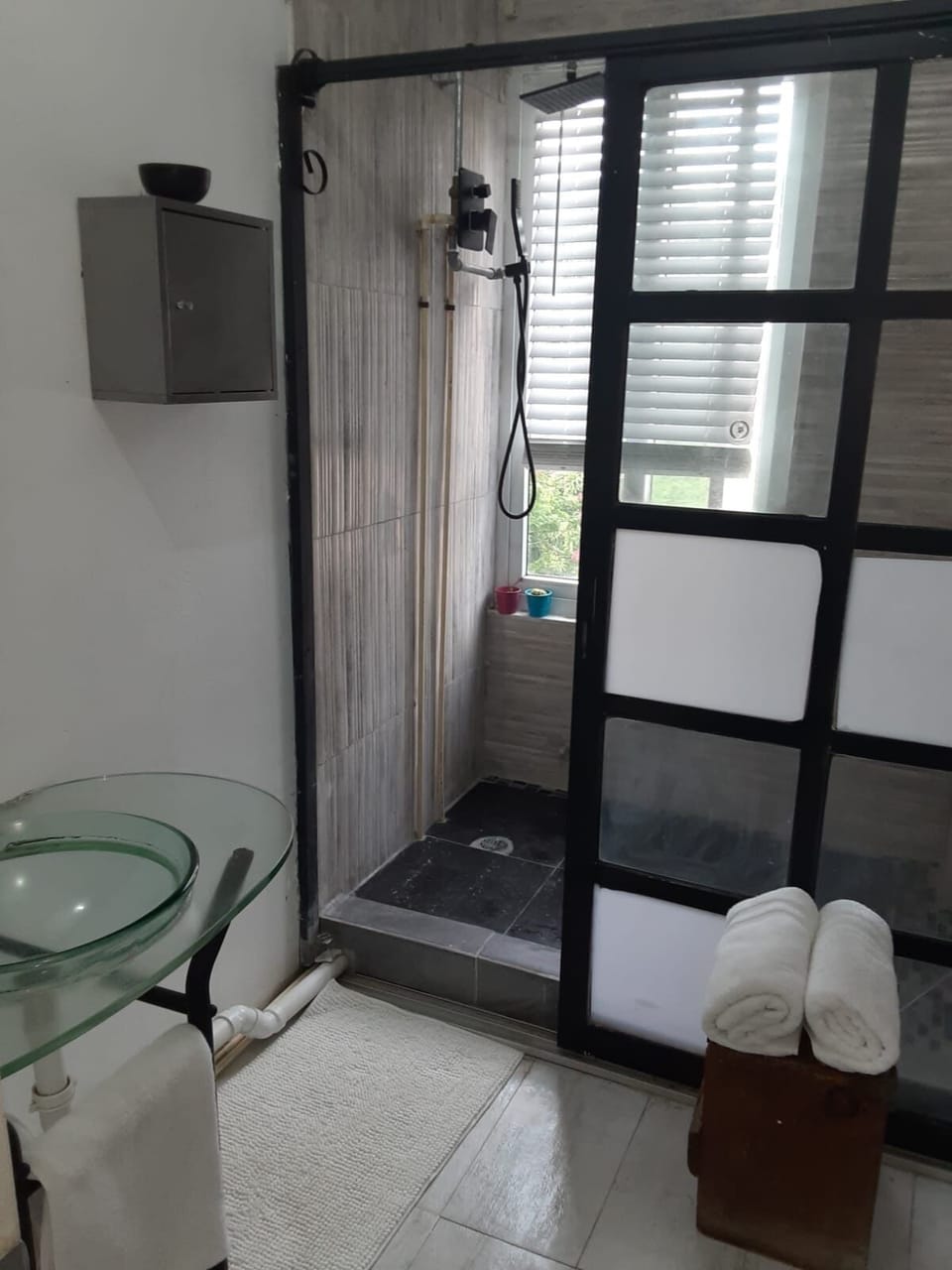 Bathroom on 2nd floor, walk-in shower.