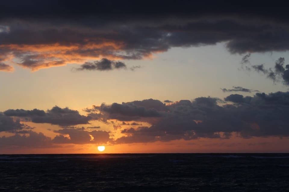 Sunrise over the ocean from the beach out front
