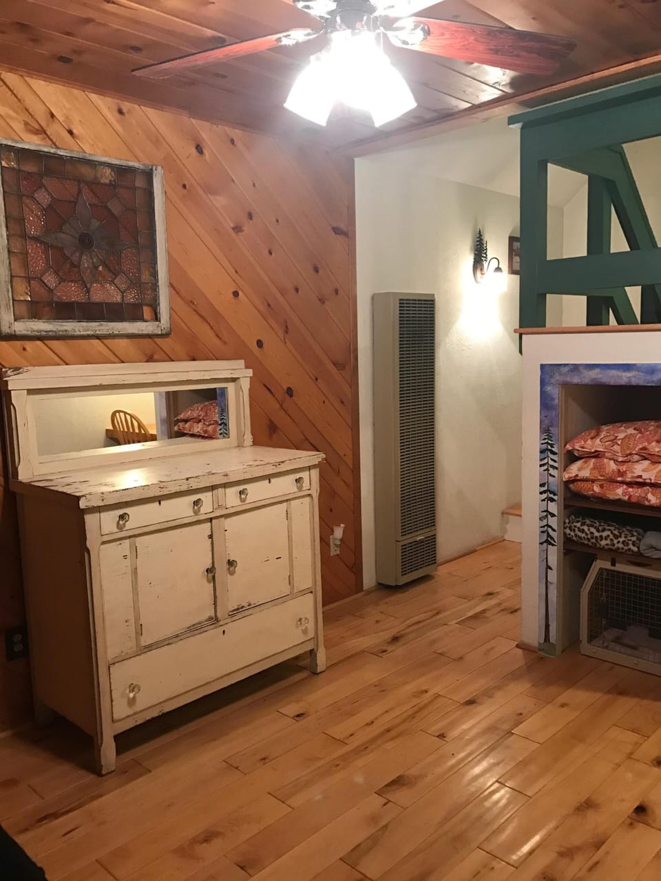 Den looking to stairs