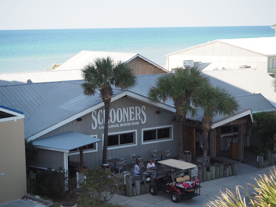 Schooners a stone throw away! Last local beach club in Panama City Beach.