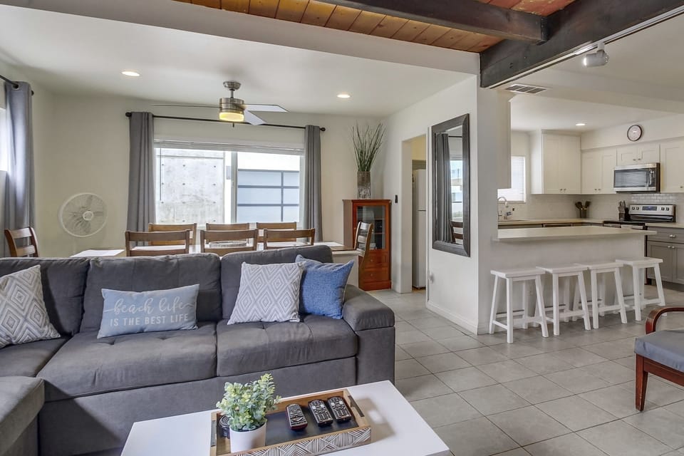Remodeled open floor plan with ocean view