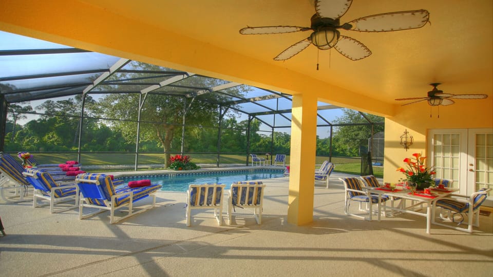 Pool deck gets sun all day - view from lanai