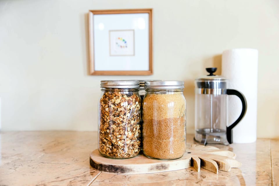 Organic homemade granola, coffee, tea, and sugar for your birds provided