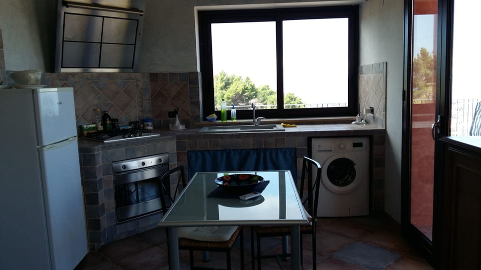 Fitted kitchen with washing machine