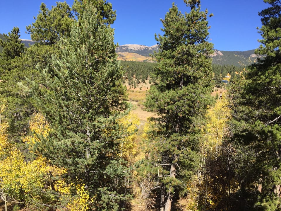 View of the mountains from the deck.