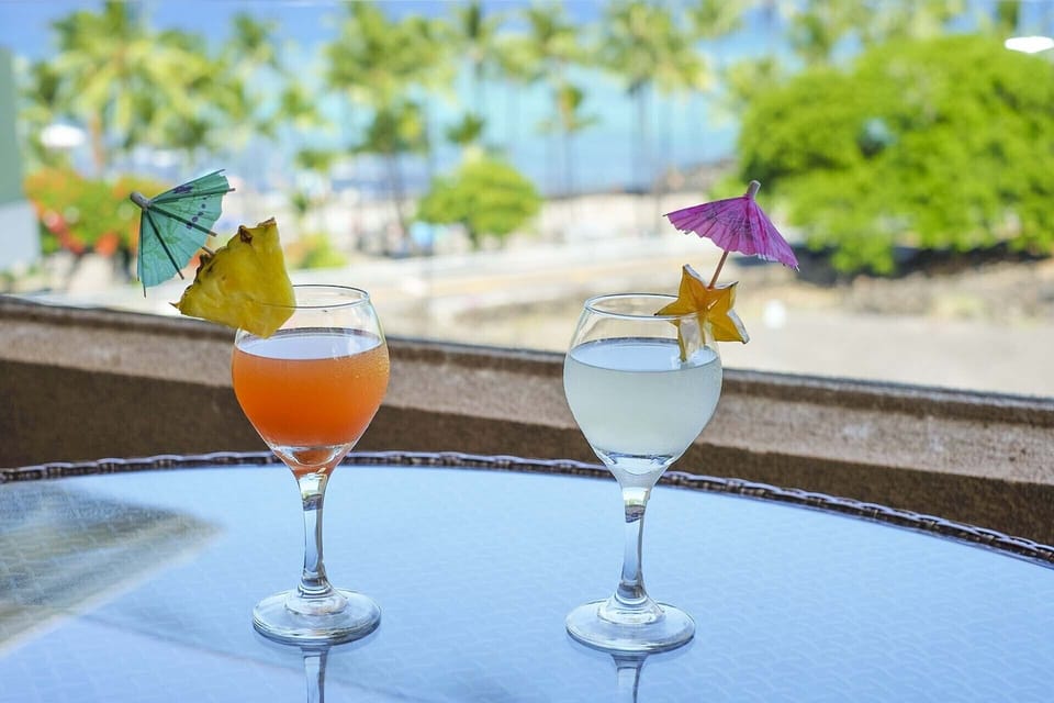Enjoy a cocktail & relax on the outdoor lanai while soaking in views of Kahaluu.