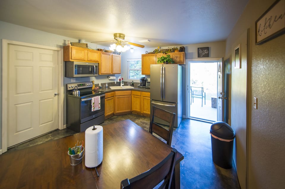Enjoy time on the patio out the back door!
