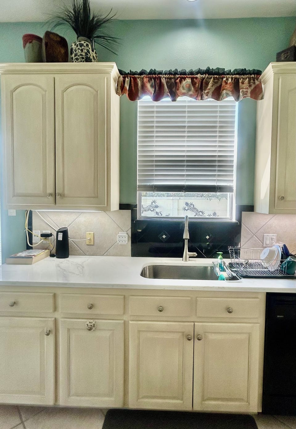 Kitchen  sink and dishwasher and cabinets
