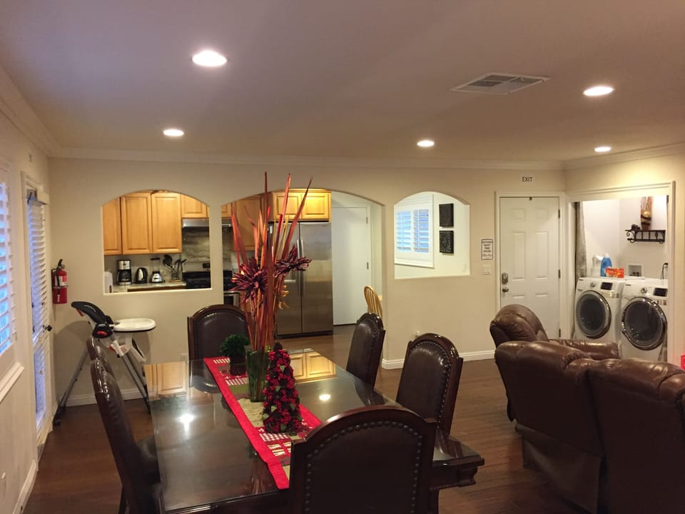 To kitchen. Two high chairs at property. Another at garage.