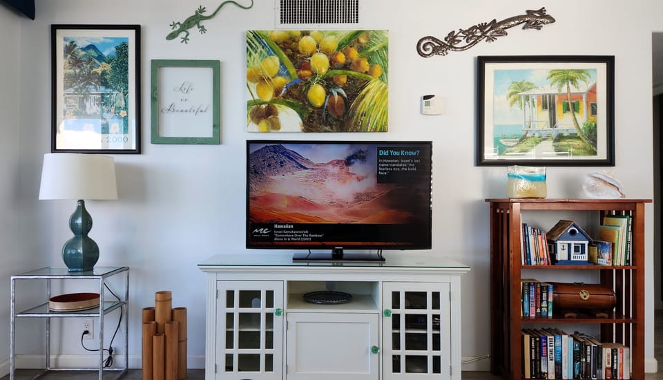 Large screen TV and HD programming for your enjoyment.