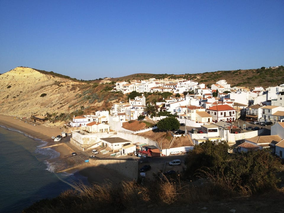 Cliff-top view over Burgau village and beach