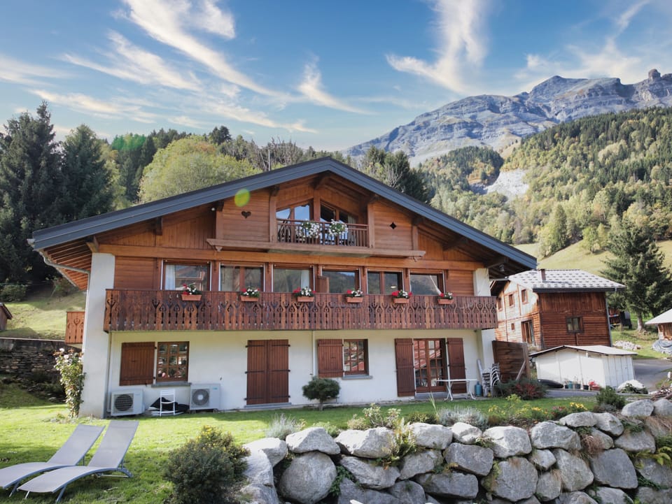 The Mountain House in summer, with Mont Joly in the background