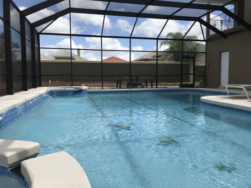 Very Large Pool with a proper deep end.  All remodelled January 2019.