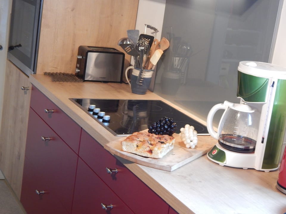 Funky modern red kitchen