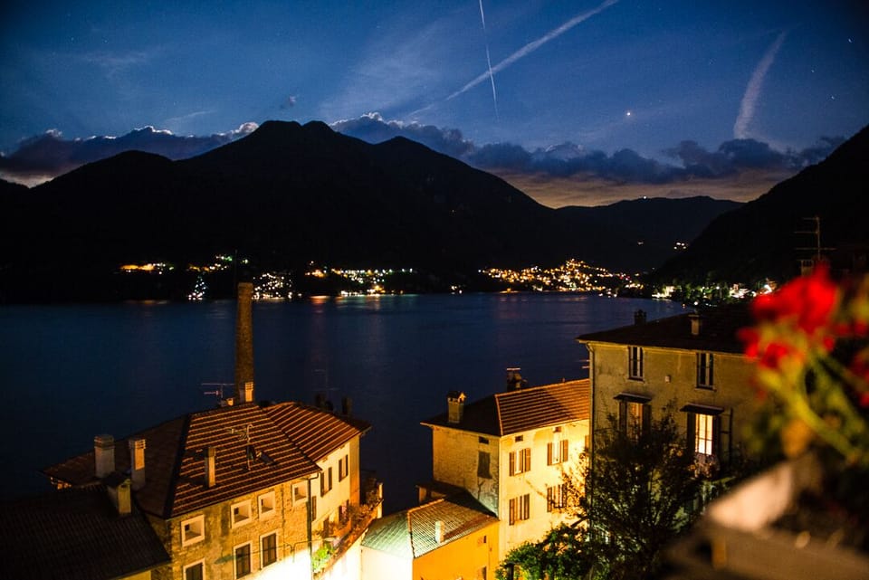 View from the bedroom balcony at night