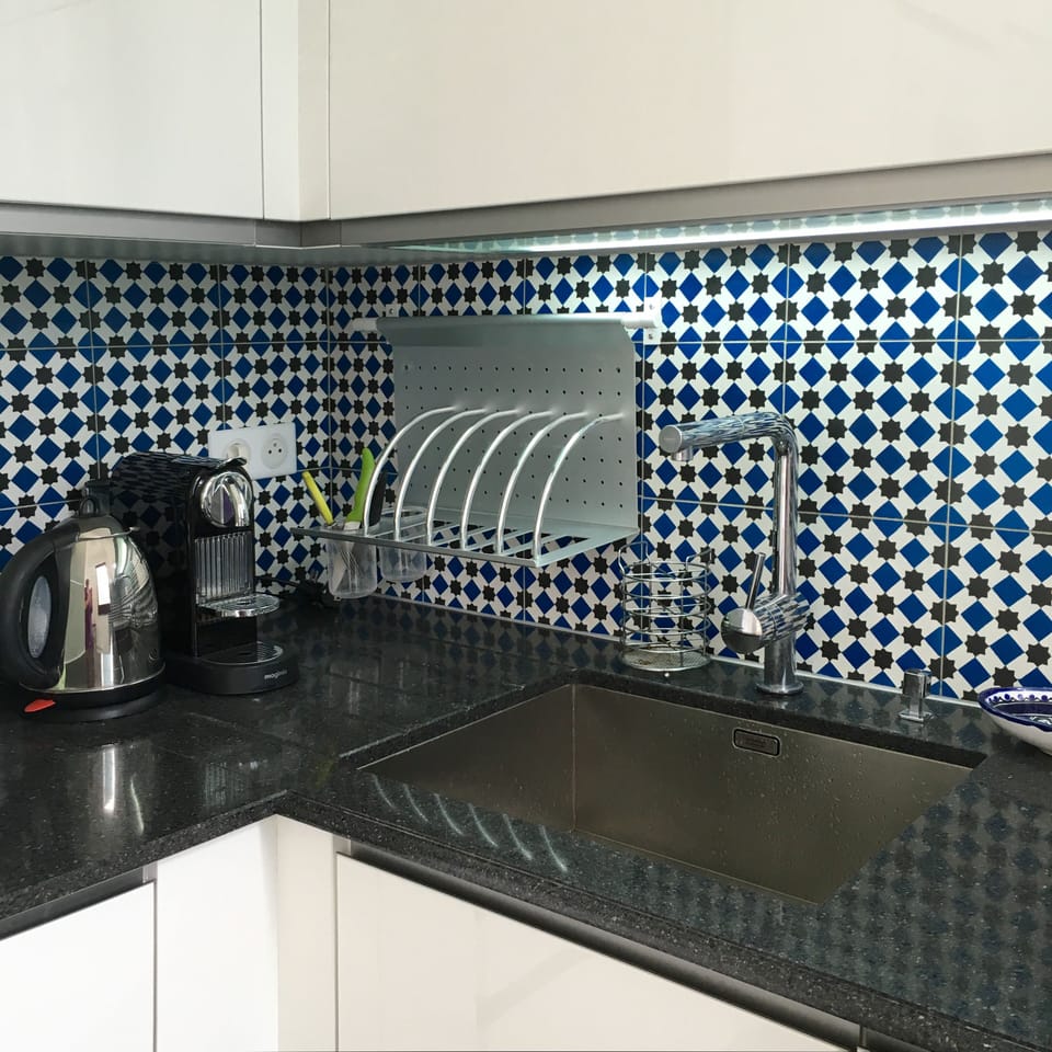 Contemporary kitchen with quality appliances.